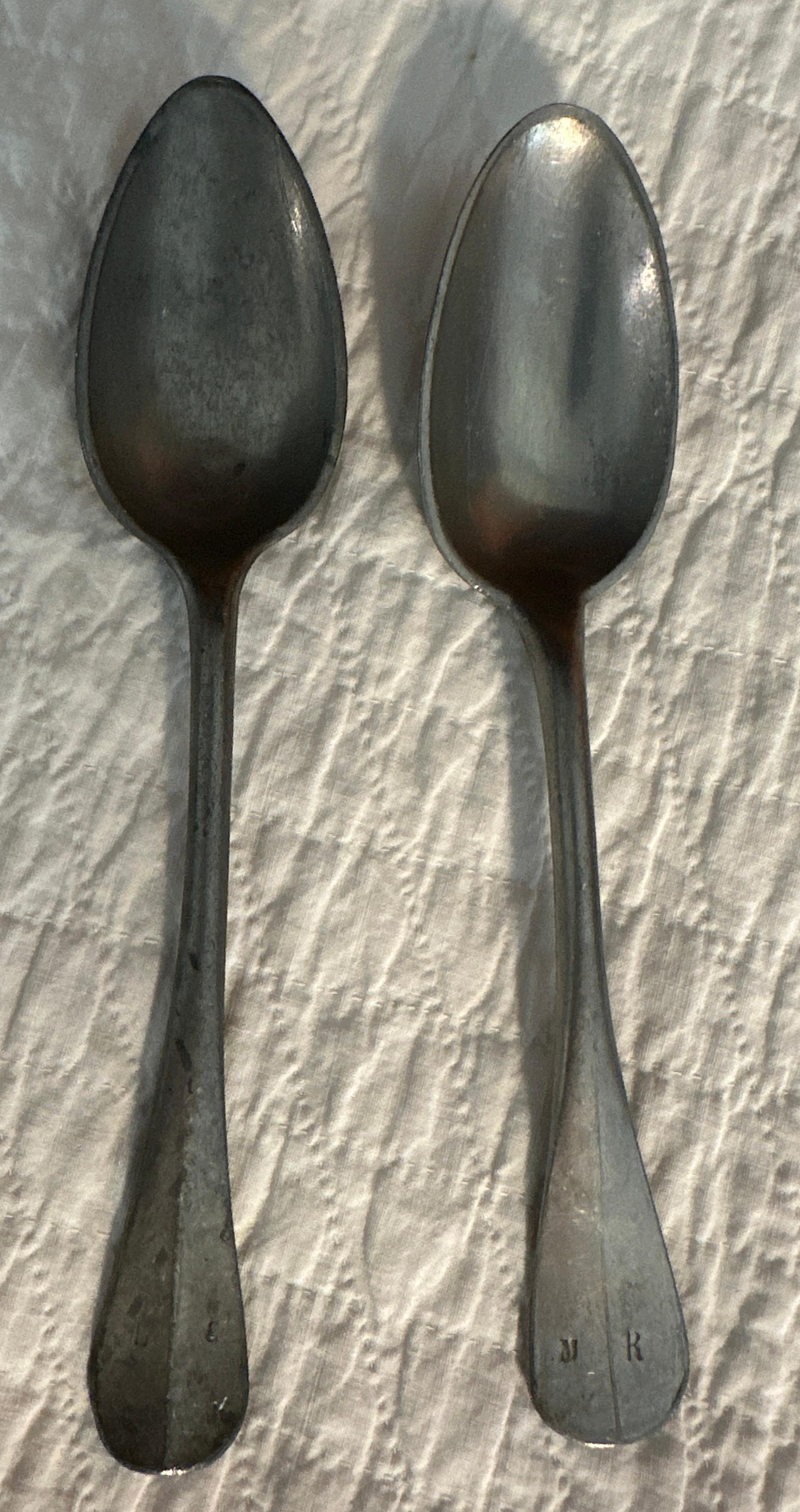 19Thc Pewter Serving Spoons -10 Pcs. Set For Sale 4