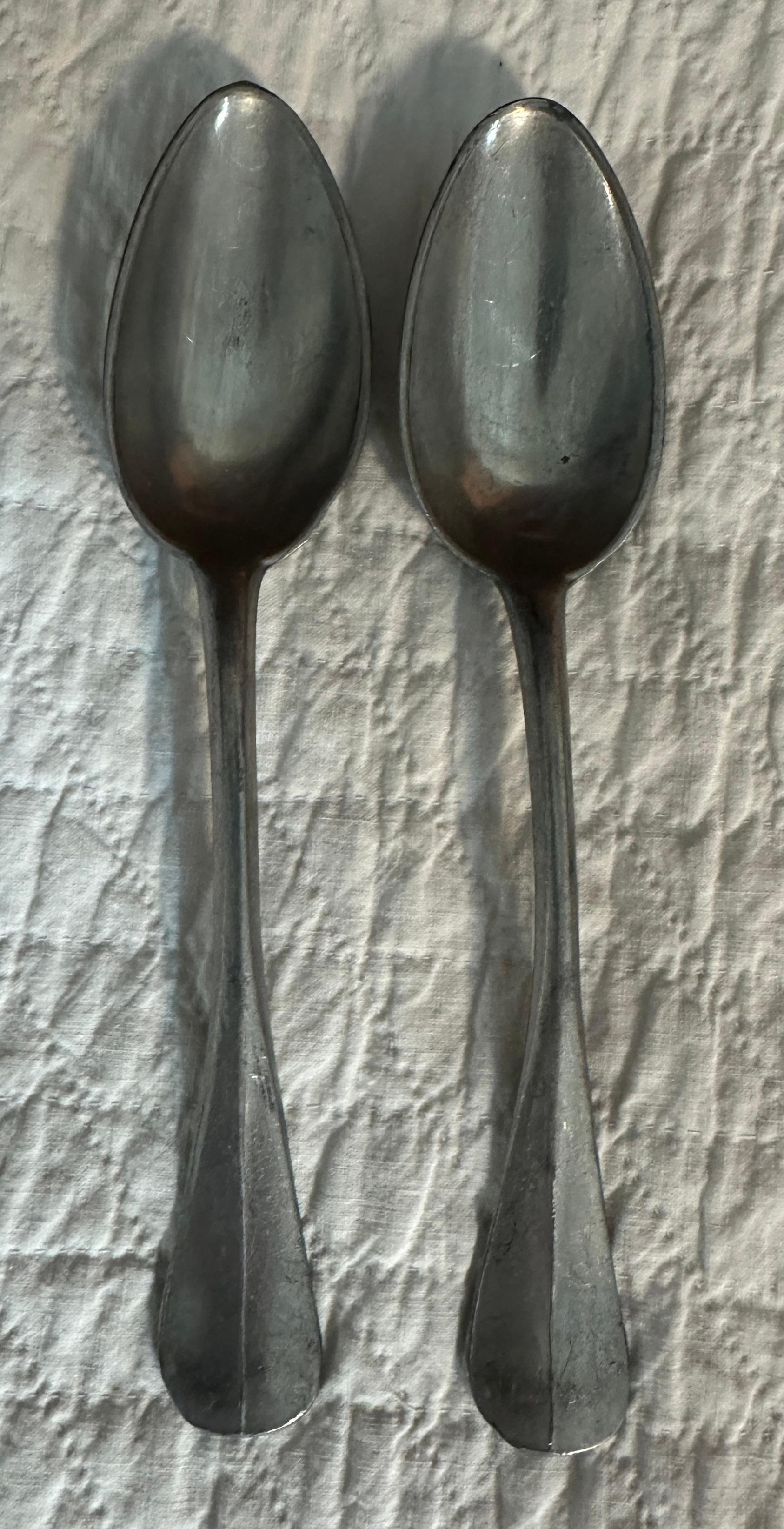 19Thc Pewter Serving Spoons -10 Pcs. Set For Sale 5