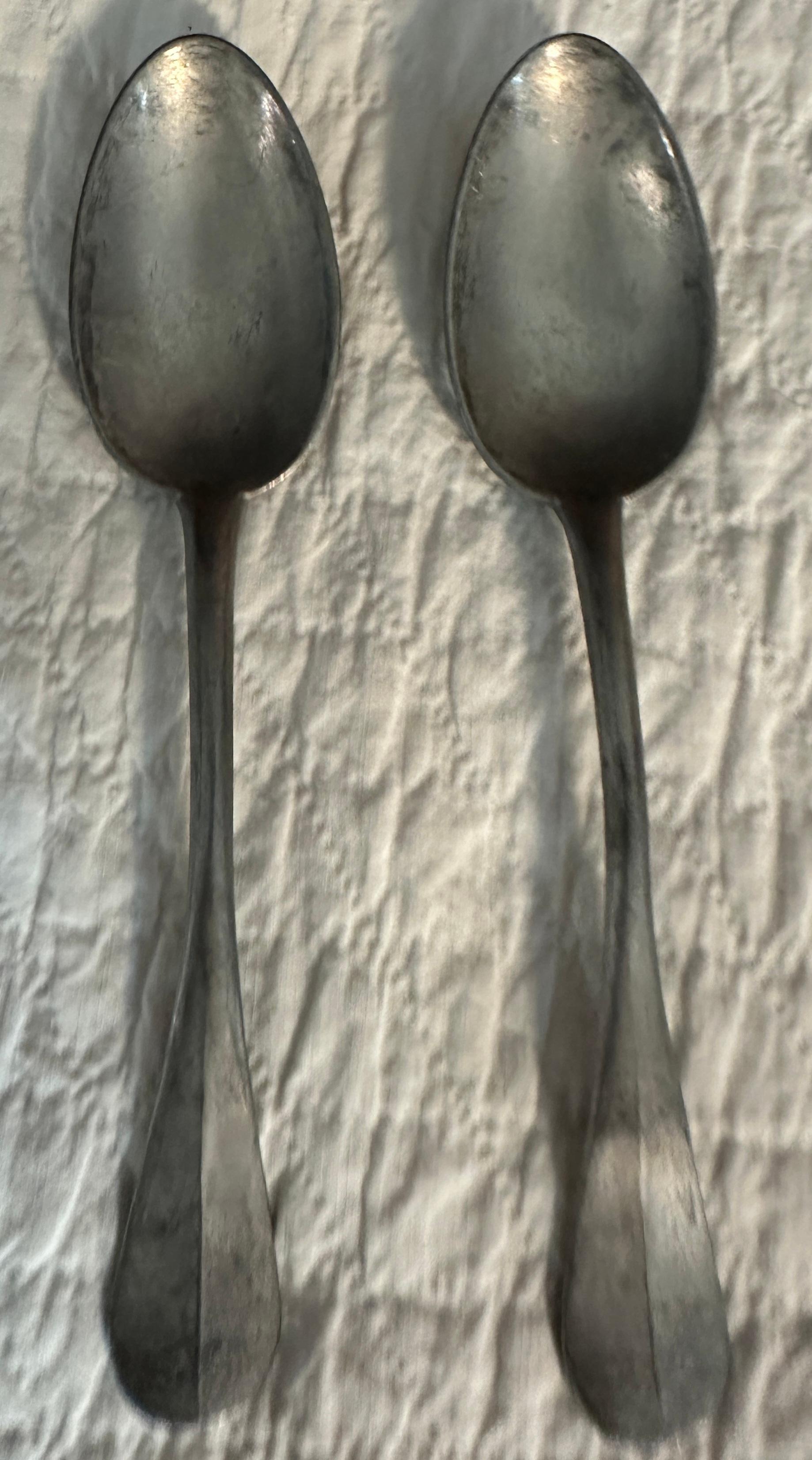 19Thc Pewter Serving Spoons -10 Pcs. Set For Sale 1