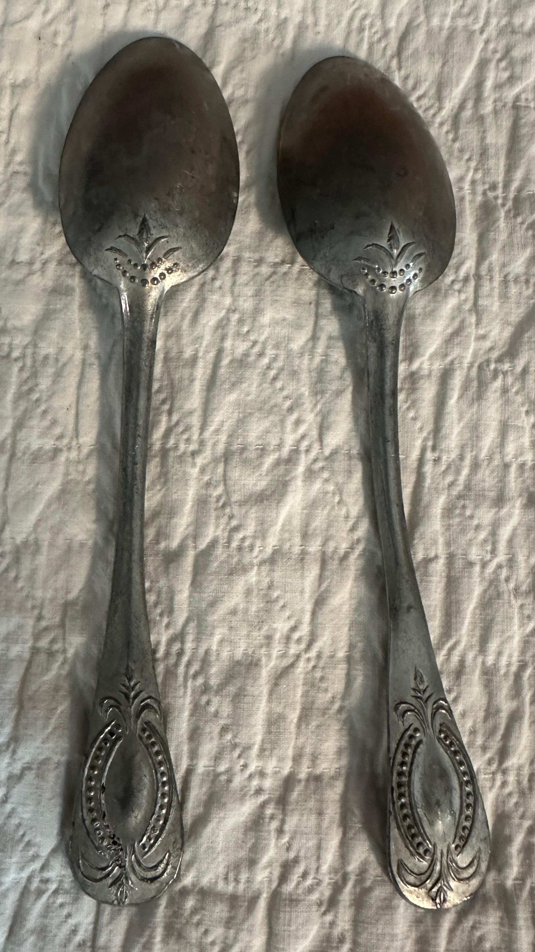 19Thc Pewter Serving Spoons -10 Pcs. Set For Sale 2