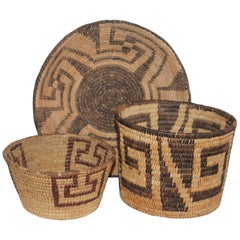 19th Century Pima Indian Baskets Collection of Three