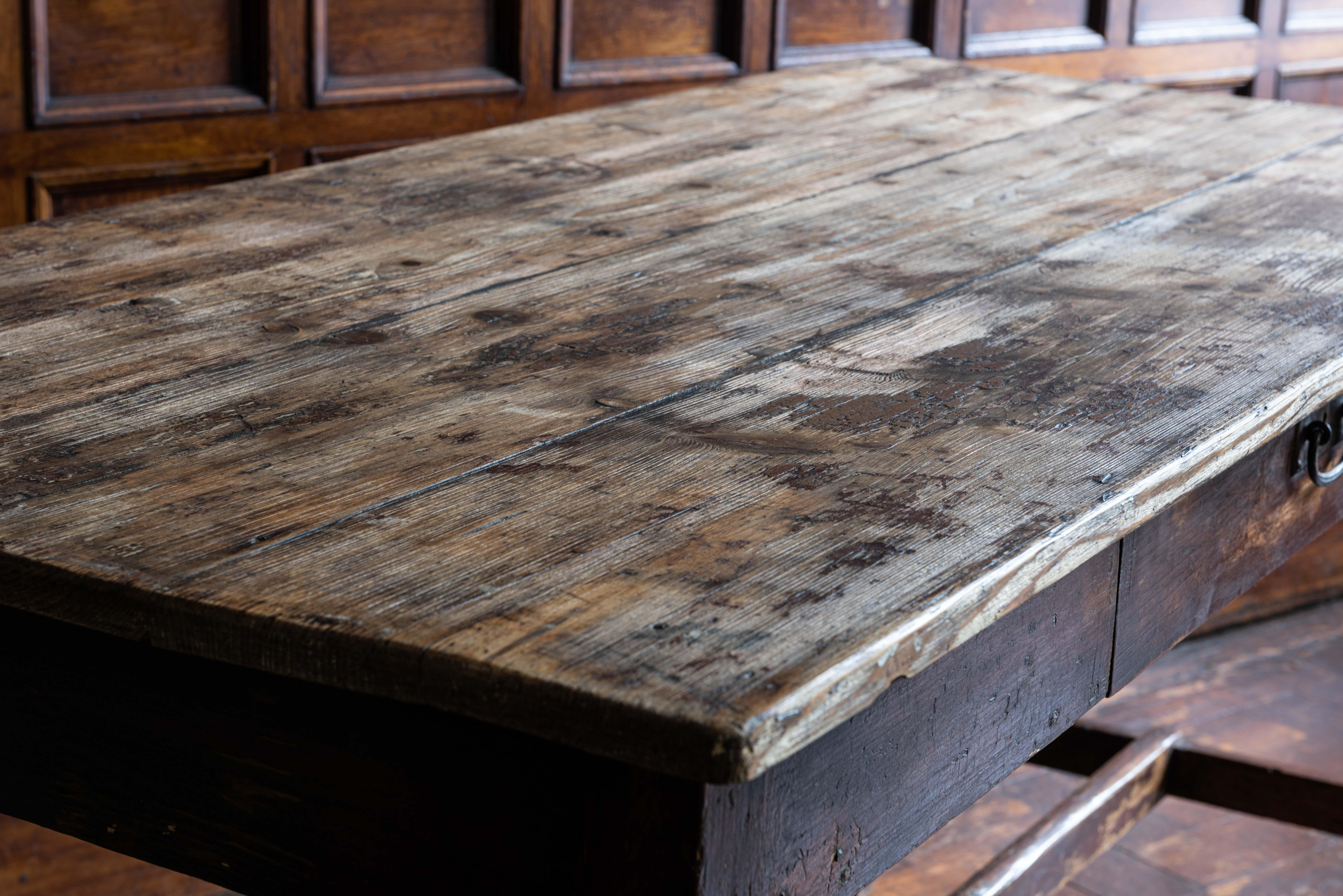 19th Century Pine Lancashire Mill Table For Sale 4