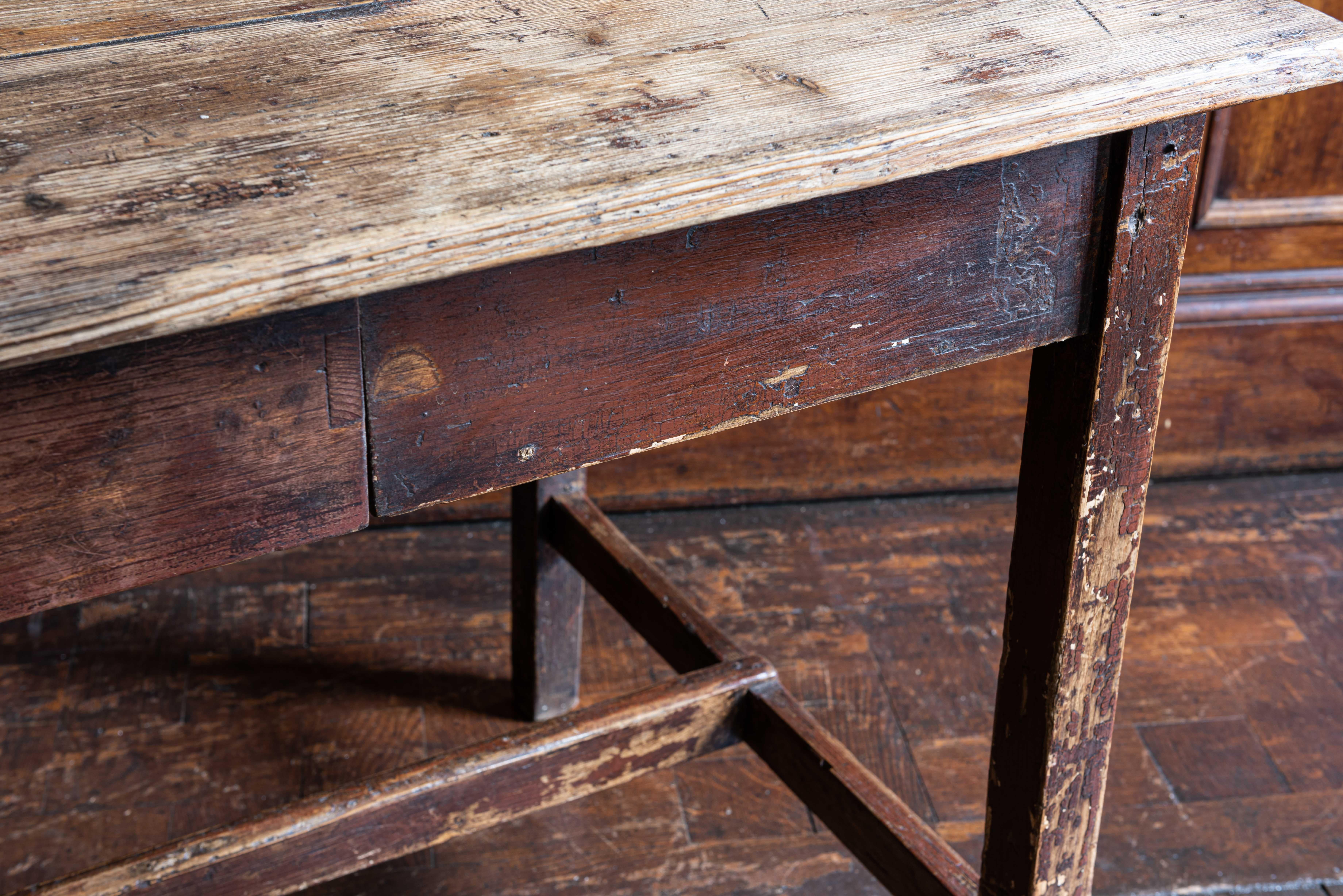 19th Century Pine Lancashire Mill Table For Sale 6