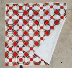 19th C Pineapple Log Cabin Quilt from New England