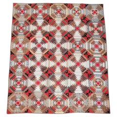 19Thc Pineapple Log Cabin Quilt De Pennsylvania