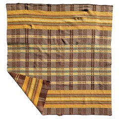 19thc Plaid Blanket All Wool Blanket