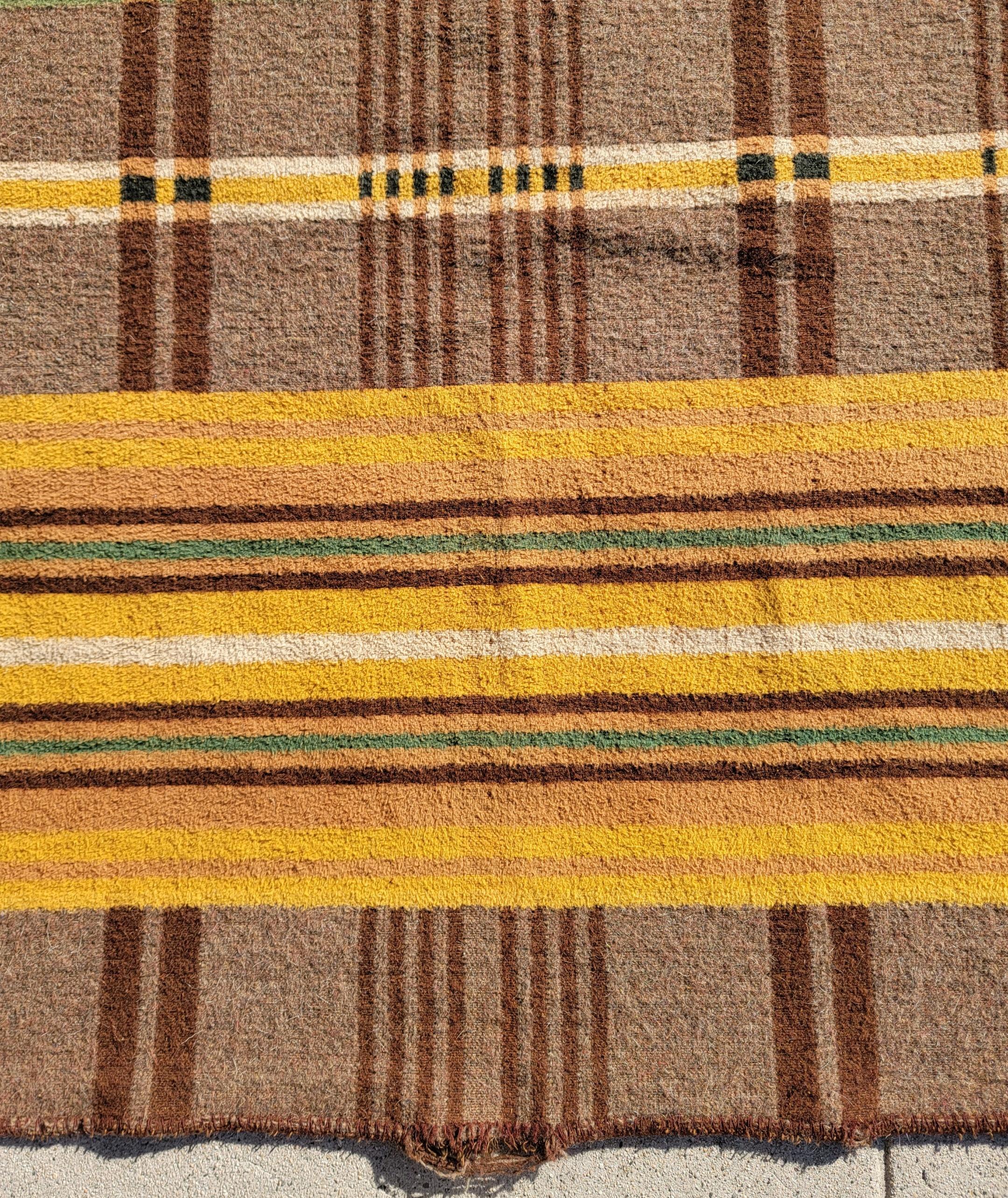 19th Century 19thc Plaid Blanket All Wool Blanket For Sale