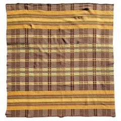 Used 19thc Plaid Blanket All Wool Blanket