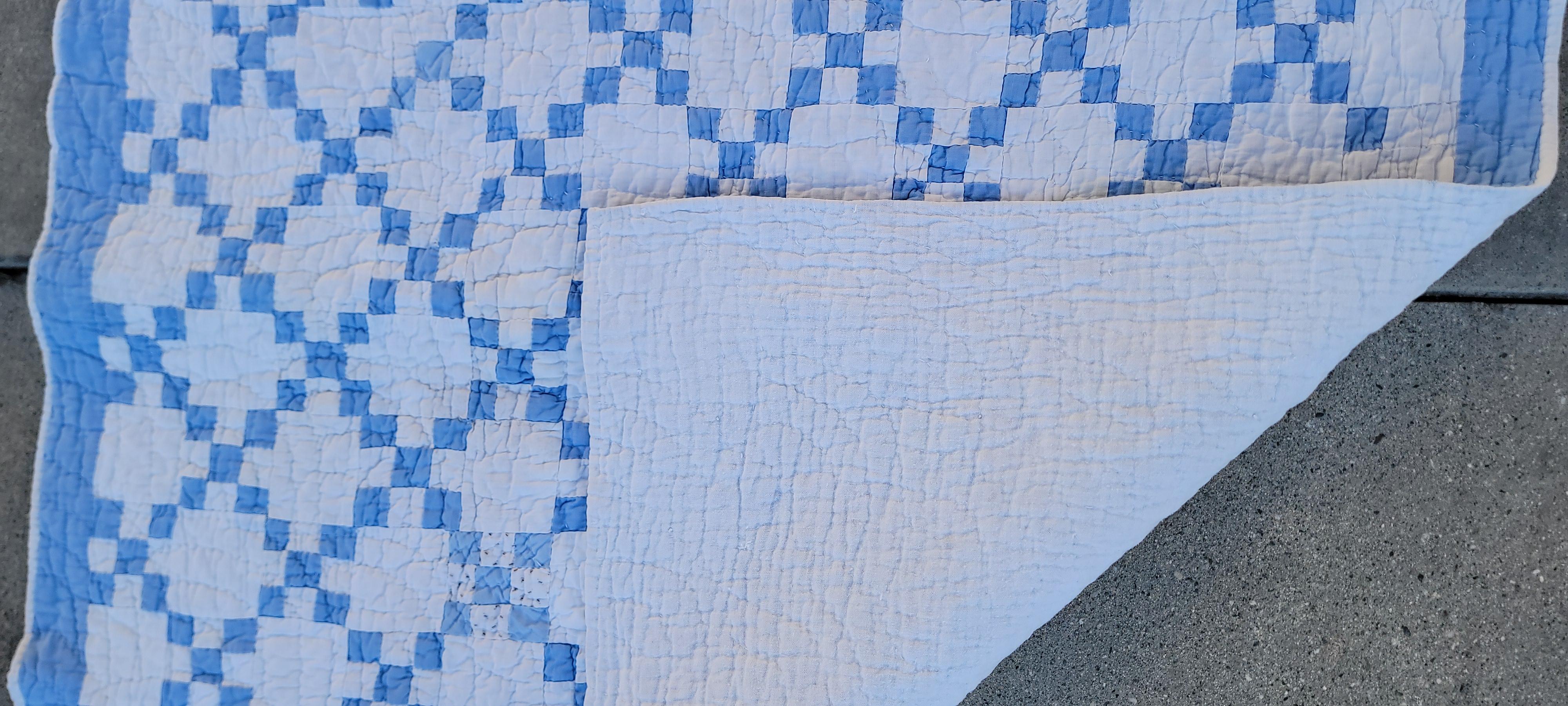 Colcha de cuna con cadena de sellos postales del siglo XIX Arte popular en venta