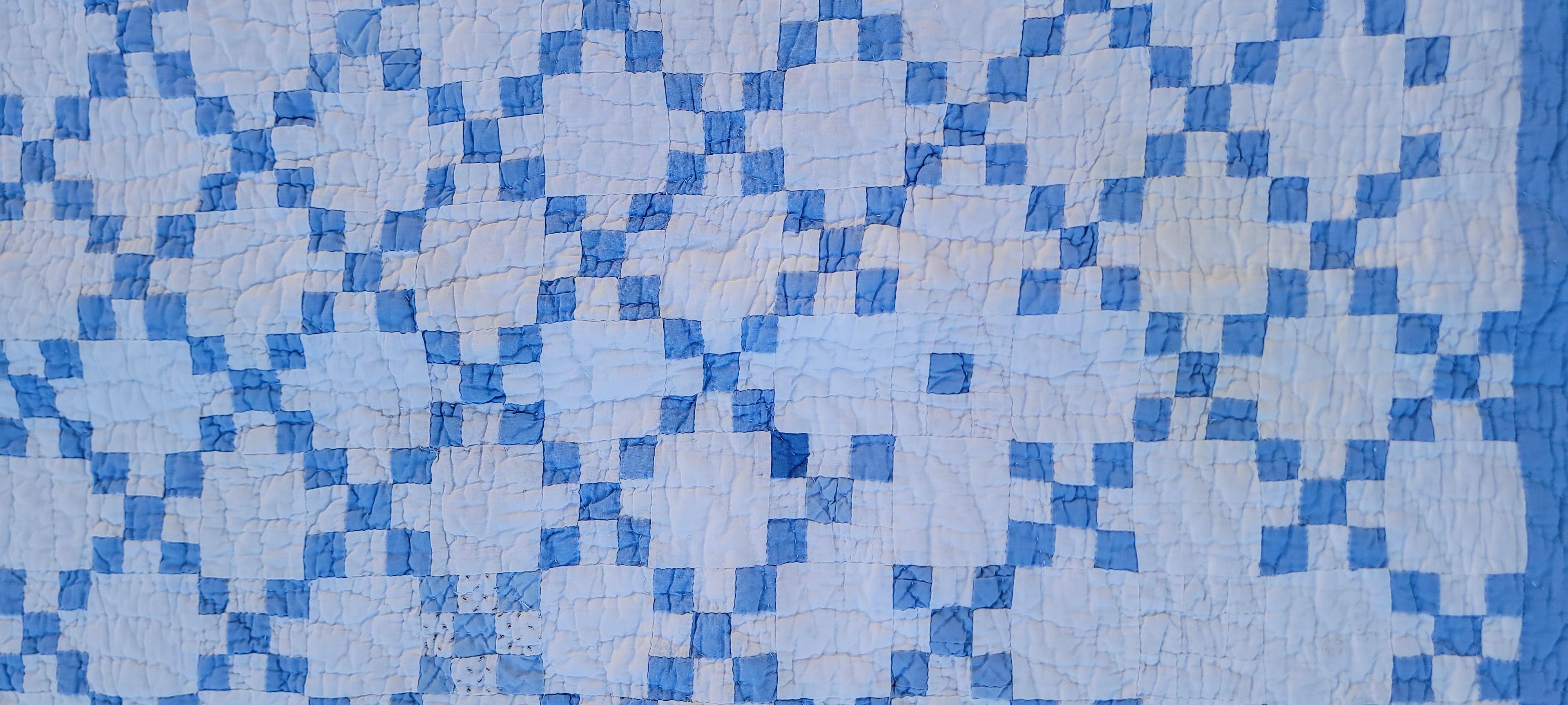 Colcha de cuna con cadena de sellos postales del siglo XIX Estadounidense en venta