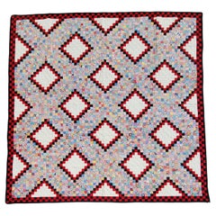 19th C Postage Stamp Chain Quilt - 5670 Pieces 