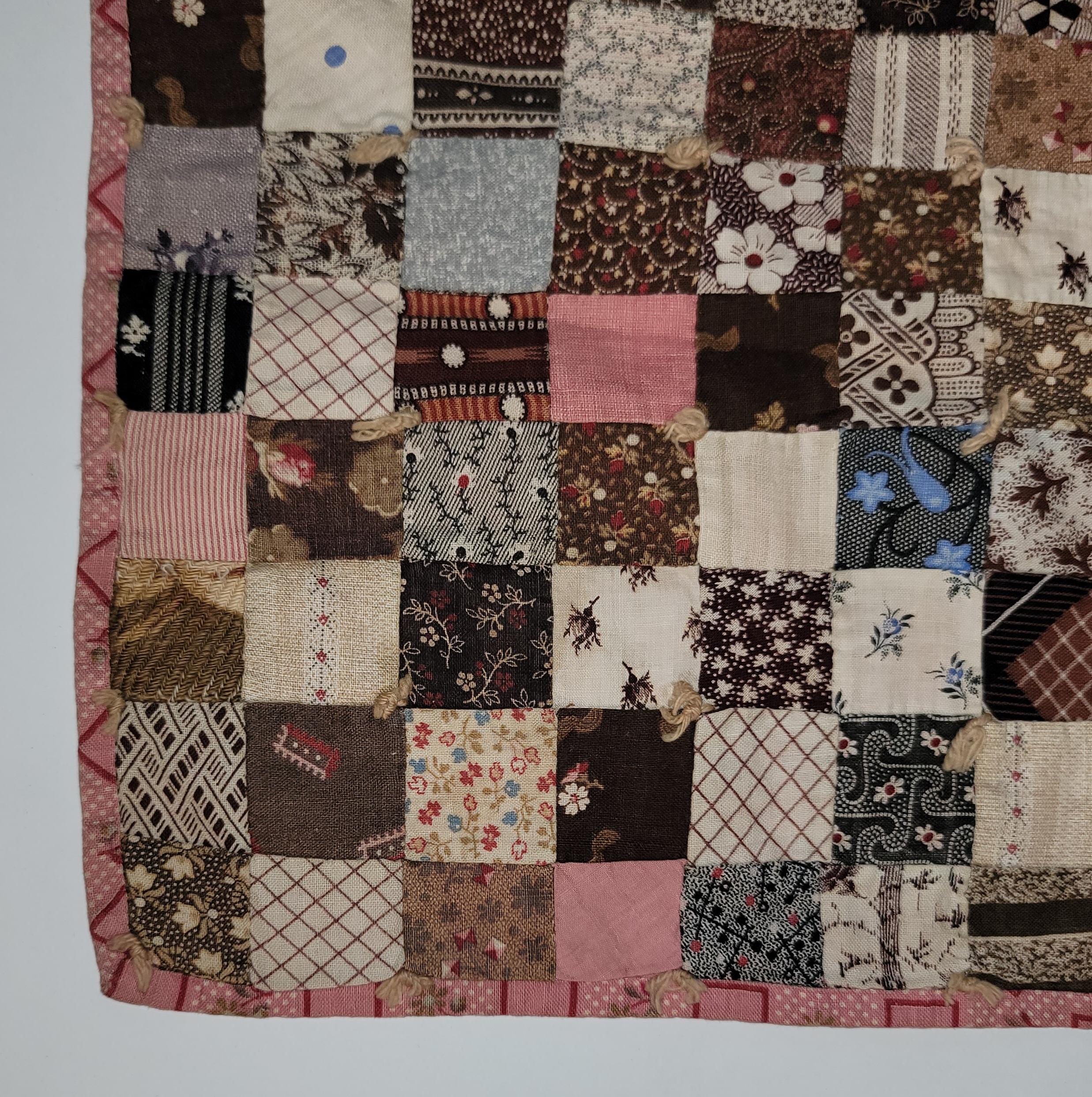 19thc Postage Stamp Doll Quilt  For Sale 3