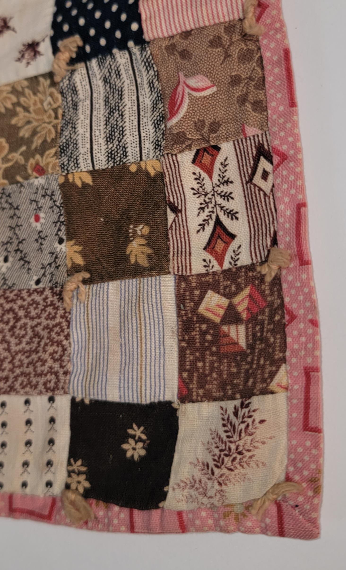 19thc Postage Stamp Doll Quilt  For Sale 2