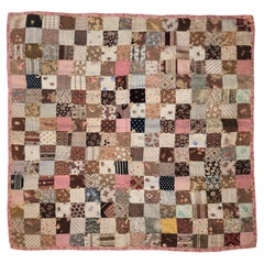 19thc Postage Stamp Doll Quilt 