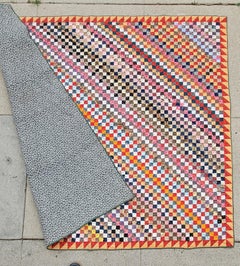 19Thc Postage Stamp Quilt / Trip Around the World