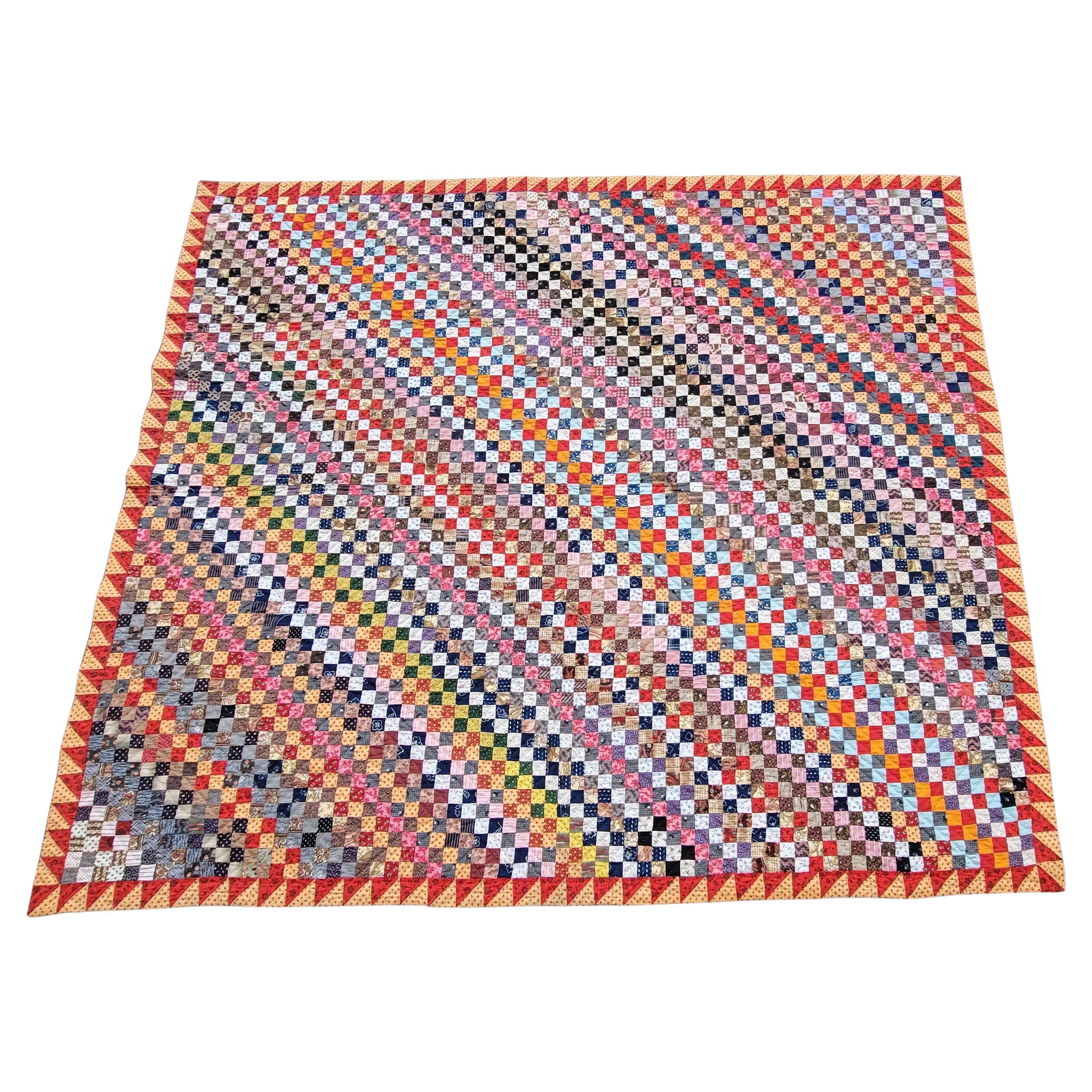 Quilt de timbres-poste du 19e siècle / Voyage autour du monde en vente