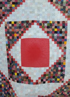 19th Century Postage Stamp Saw Tooth Diamond Quilt