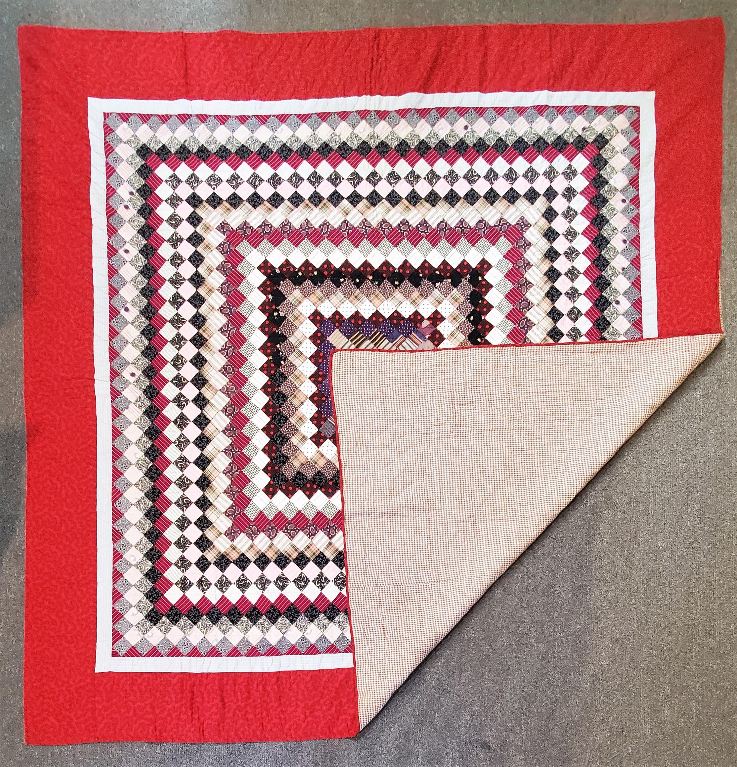 19Thc Postage stamp quilt from Lancaster County, Pennsylvania and in mint condition. Wonderful early calico fabrics.