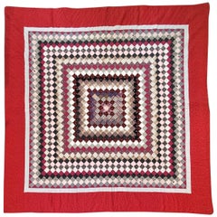 19Thc Postage Stamp Trip Around The World Quilt