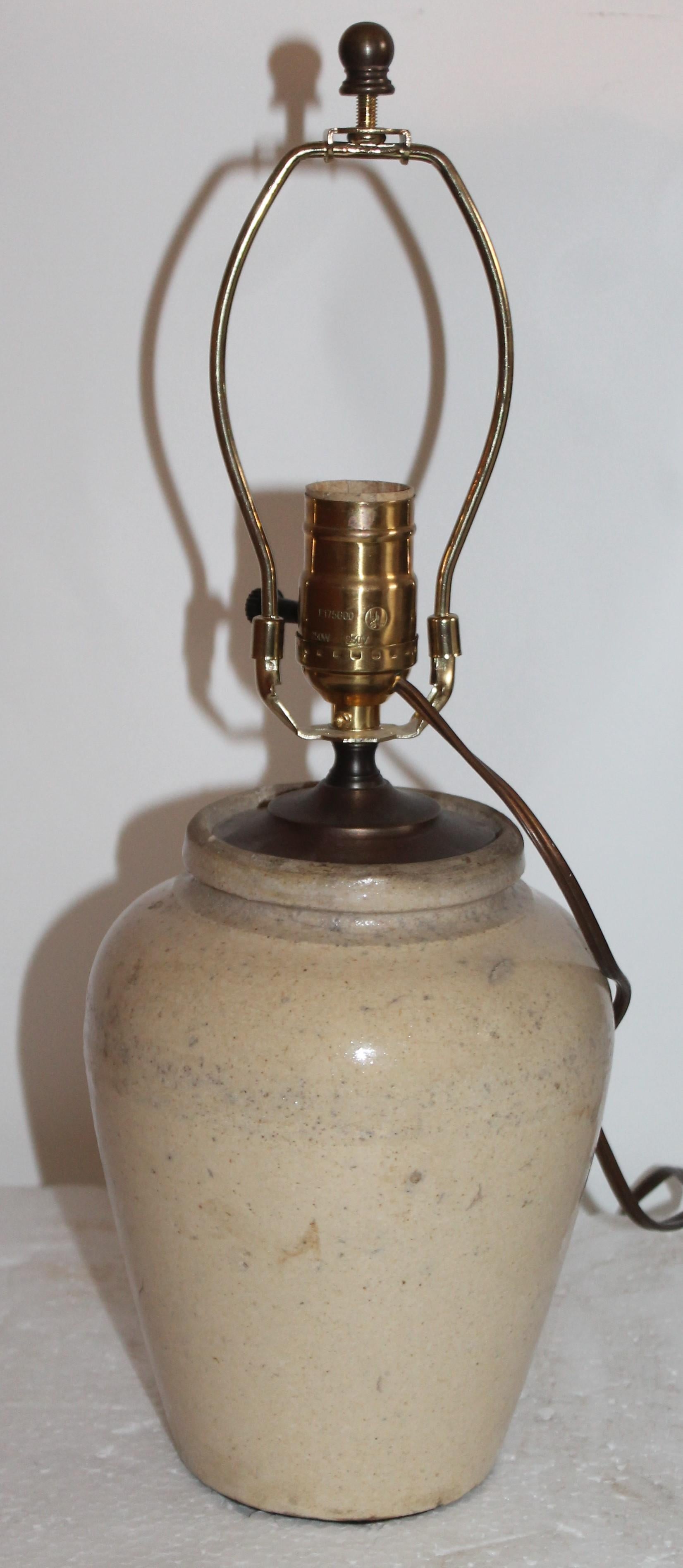 Adirondack 19th Century Pottery Crock Lamp