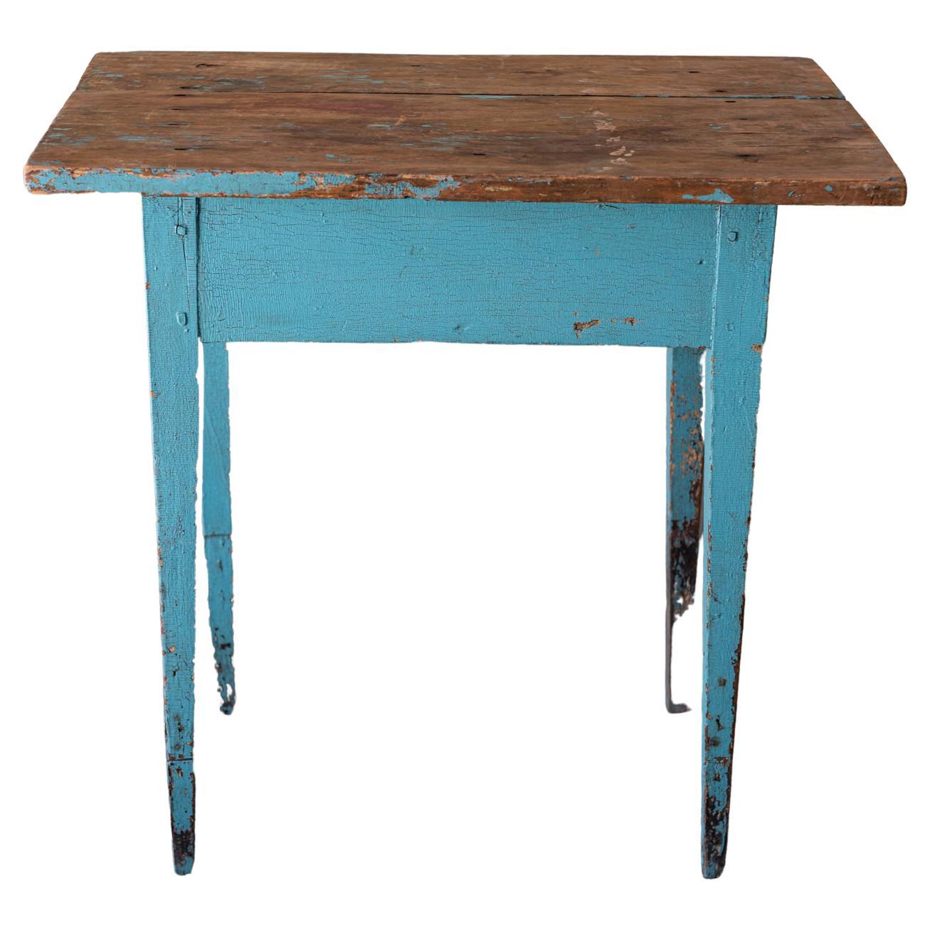 19thC Country Rustic Painted Side Table