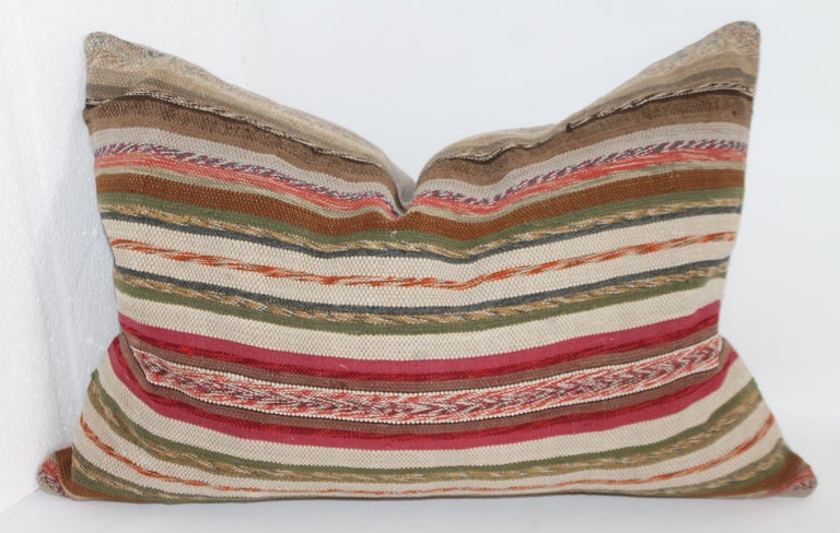 19th Century Rag Rug Country Colors Pillows, 2 For Sale at 1stDibs