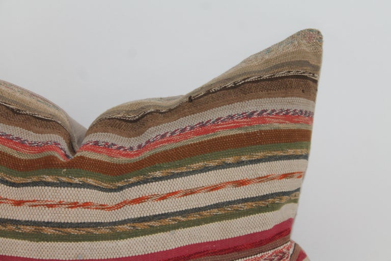19th Century Rag Rug Country Colors Pillows, 2 For Sale at 1stDibs