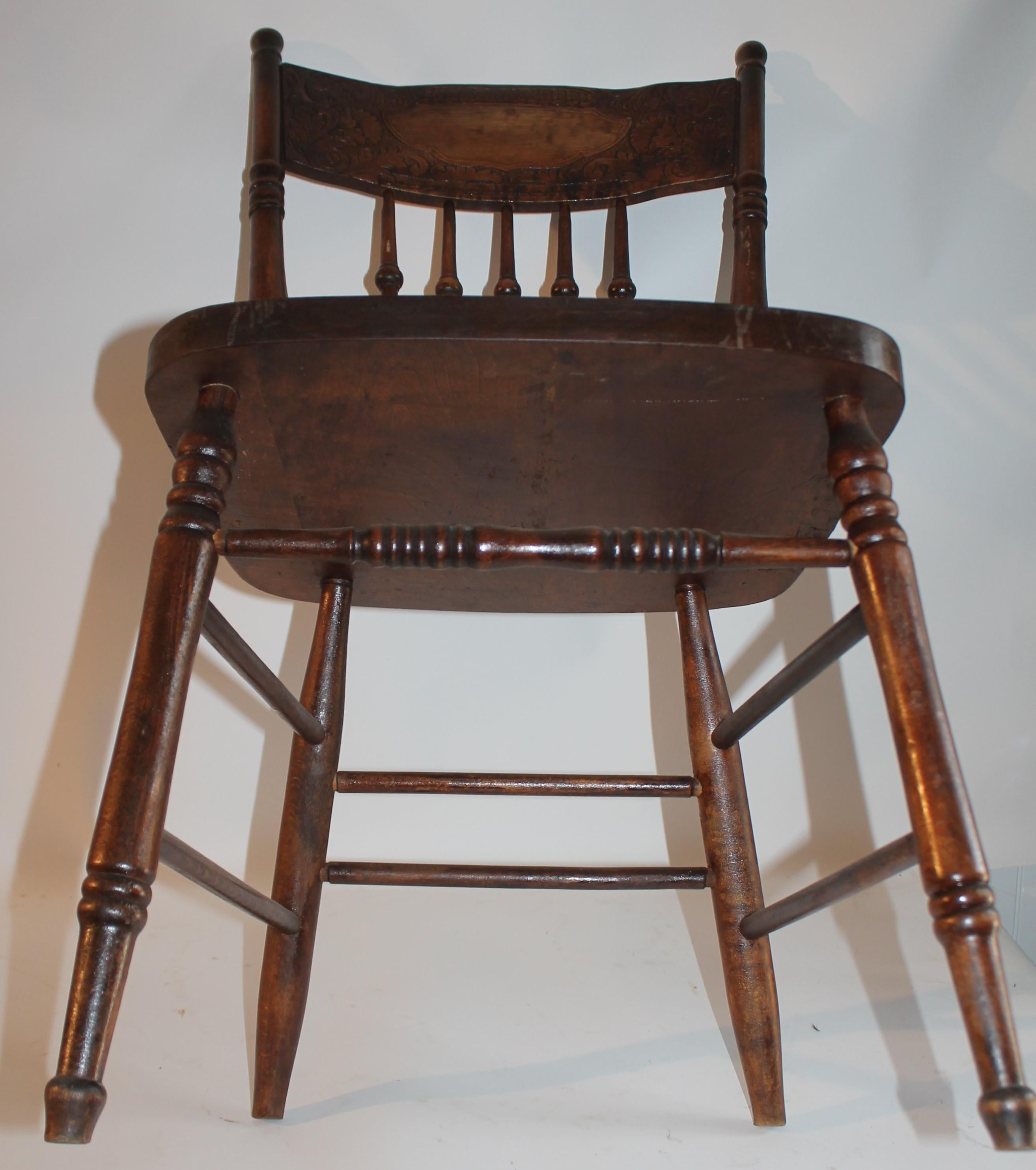 19thc Ranch Style Pressed Back Chairs, Set of Four For Sale 3