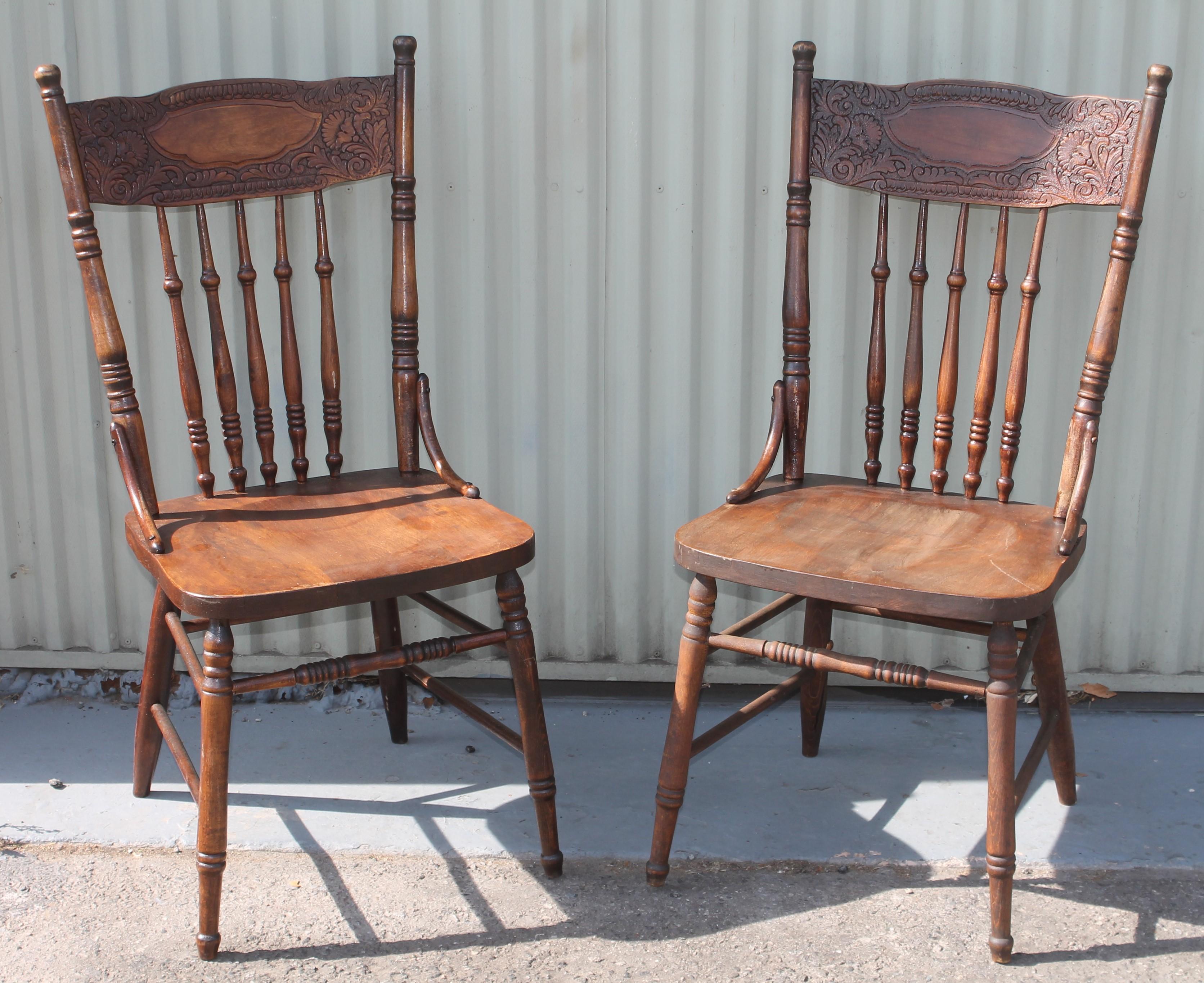 antique pressed back chairs