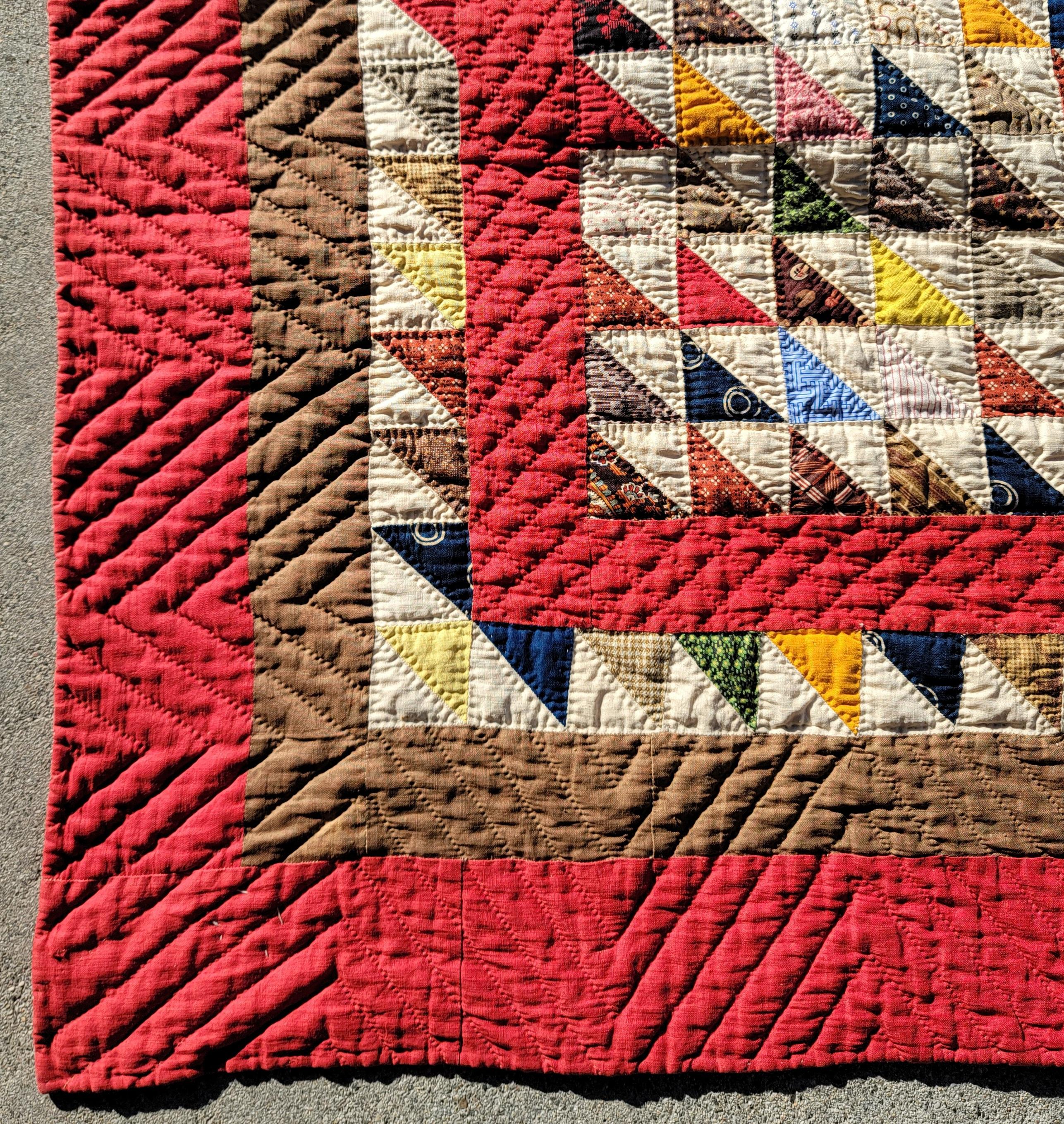 Hand-Crafted 19th C Mini Pieced Birds in Flight Quilt For Sale
