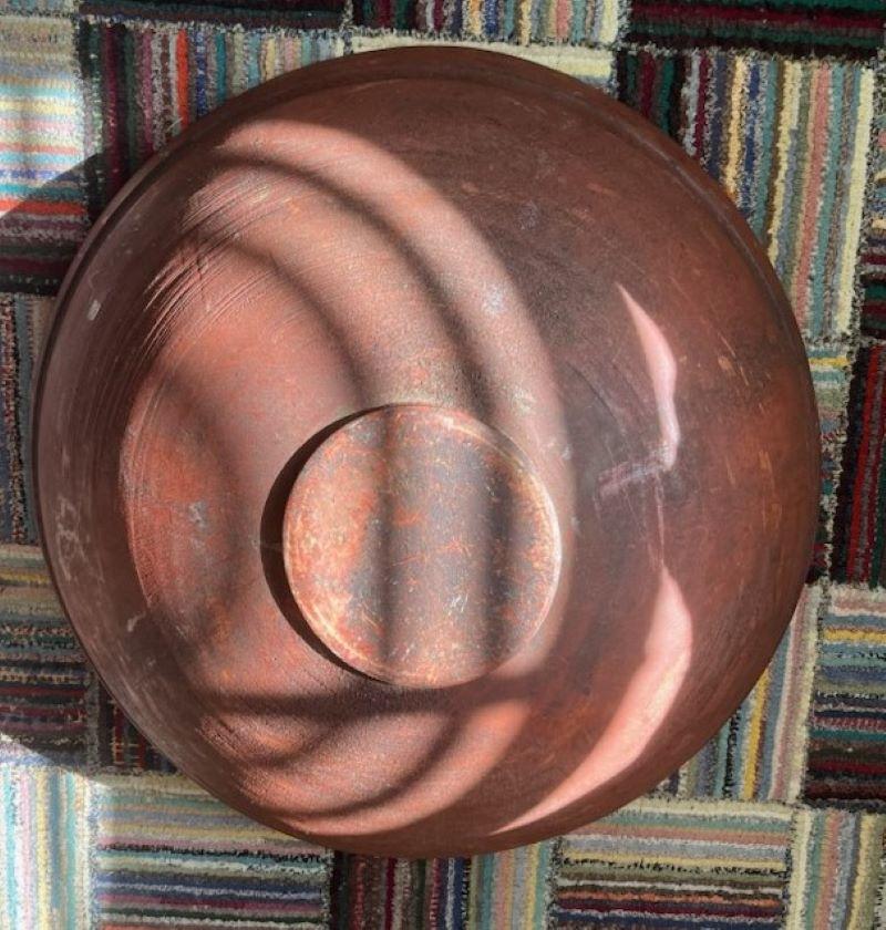 American 19thc Red Painted Monumental Butterbowl from New England For Sale