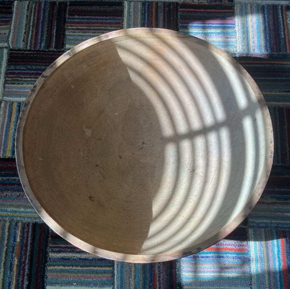 Hand-Crafted 19thc Red Painted Monumental Butterbowl from New England For Sale