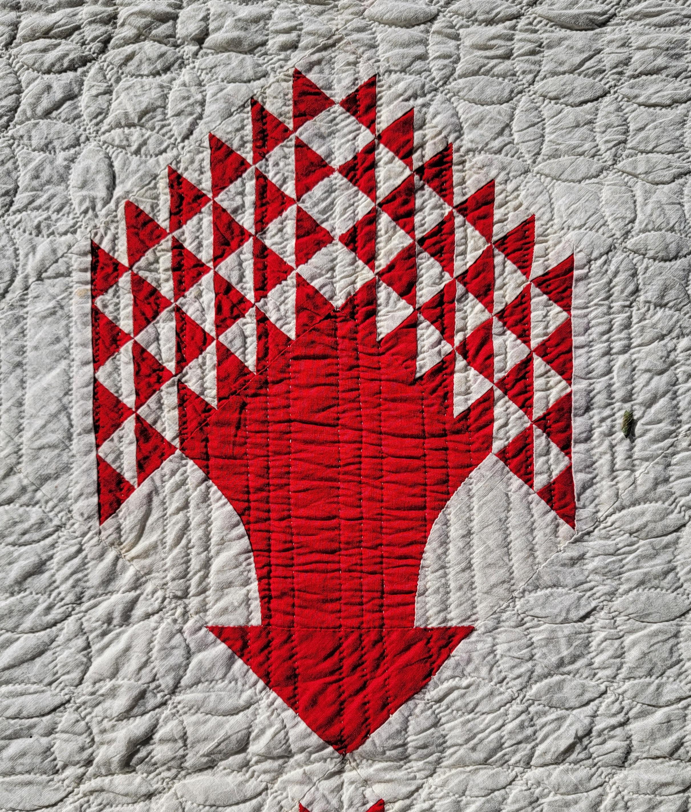 Adirondack 19thc Red & White Tree of Life Quilt