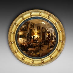 19thC Regency Style Giltwood Convex Mirror
