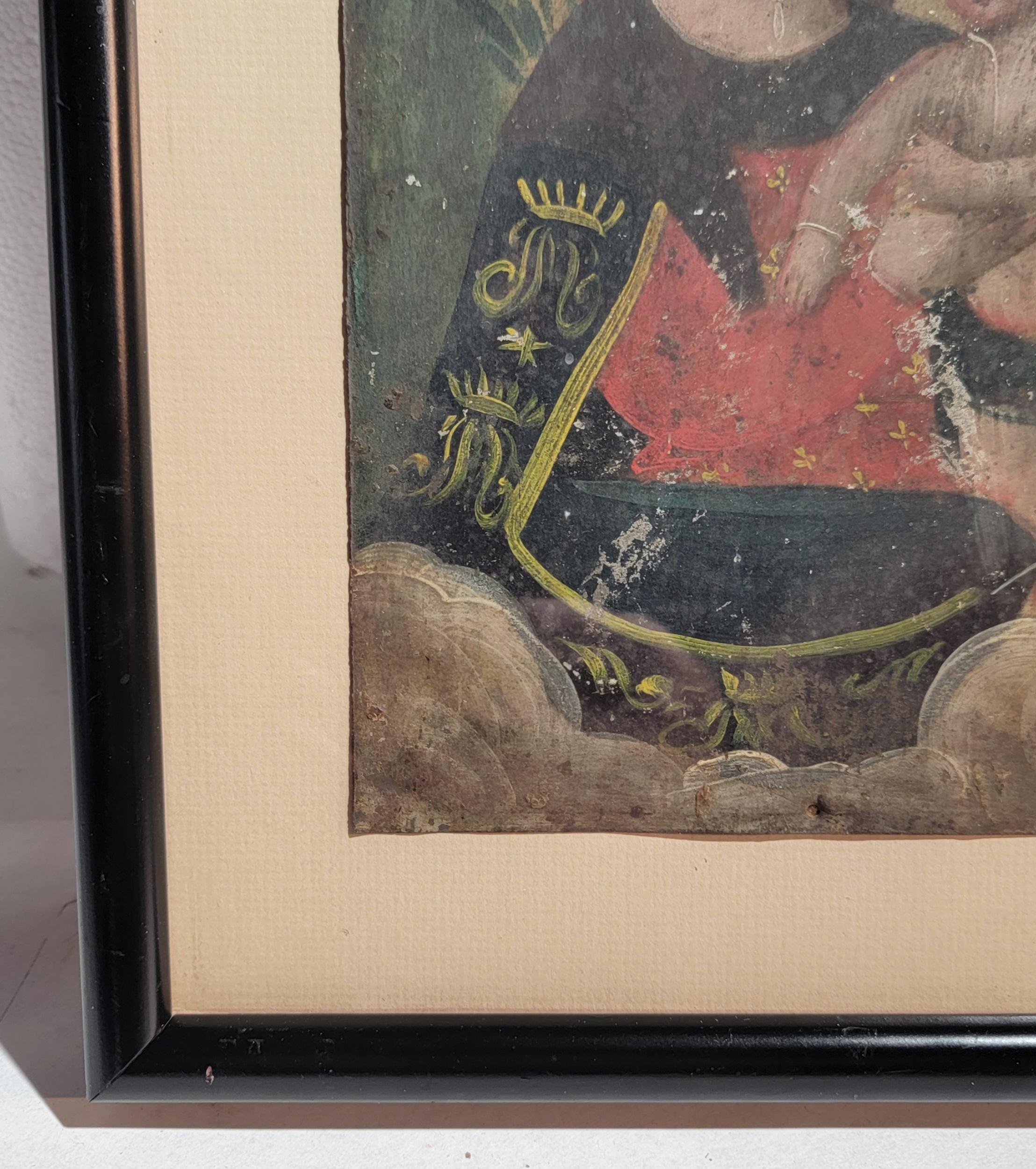 Retablo católico del siglo XIX Arte enmarcado en Bueno estado para la venta en Los Angeles, CA