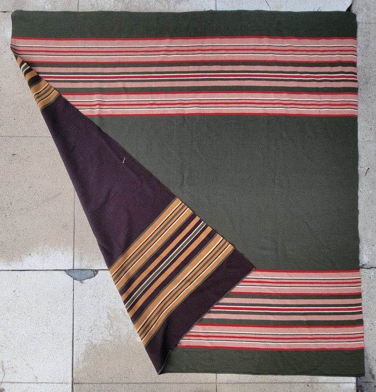 19th Century 19Thc Reversible Wool Horse Blanket For Sale
