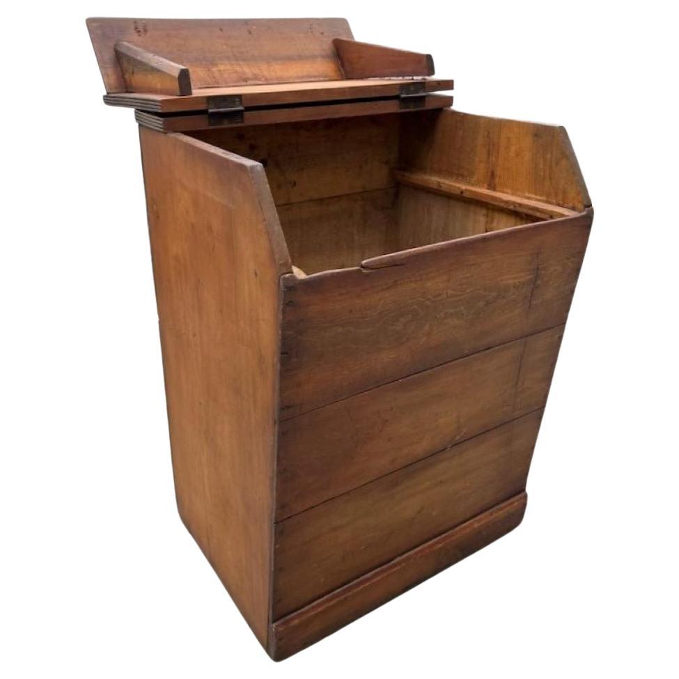 This cool hand crafted pine coffee bin is signed Mokaska and marked Roasted Coffee 