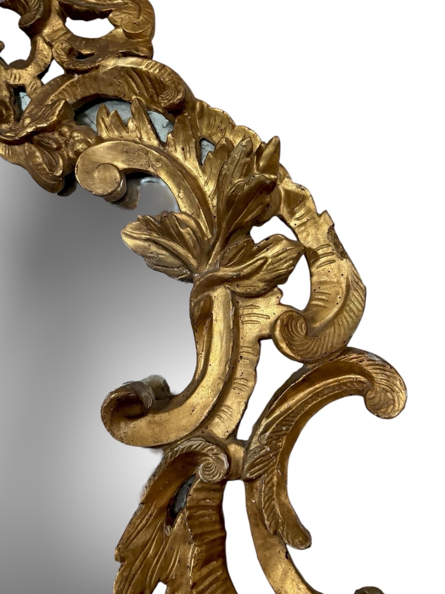 Rococo Revival 19thC Rococo Giltwood Mirror For Sale