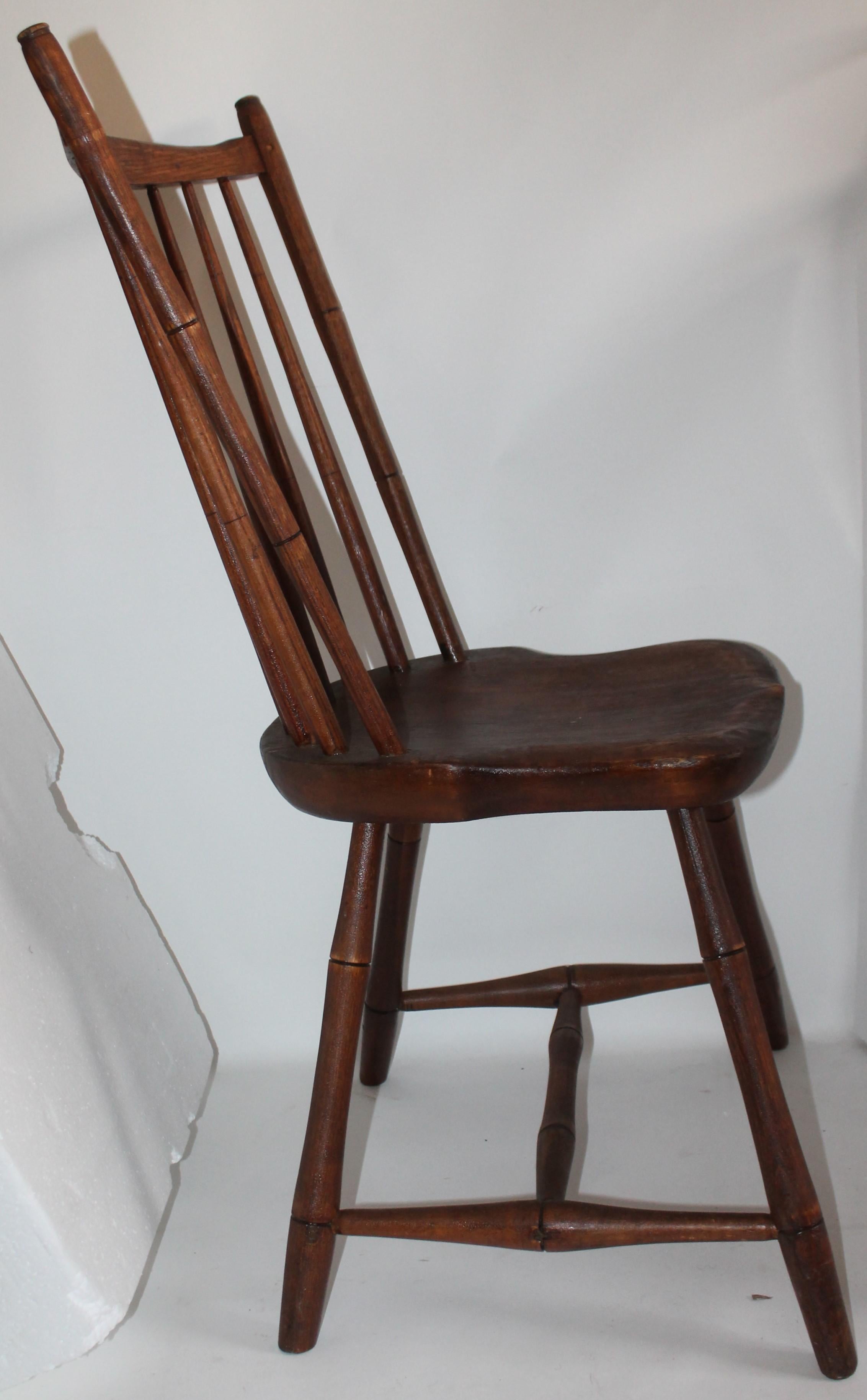 This 19th century rod back bird cage Windsor chair from New England.The chair has a wonderful aged patina.
Measures: (18 wide x 17 deep x 37 high).