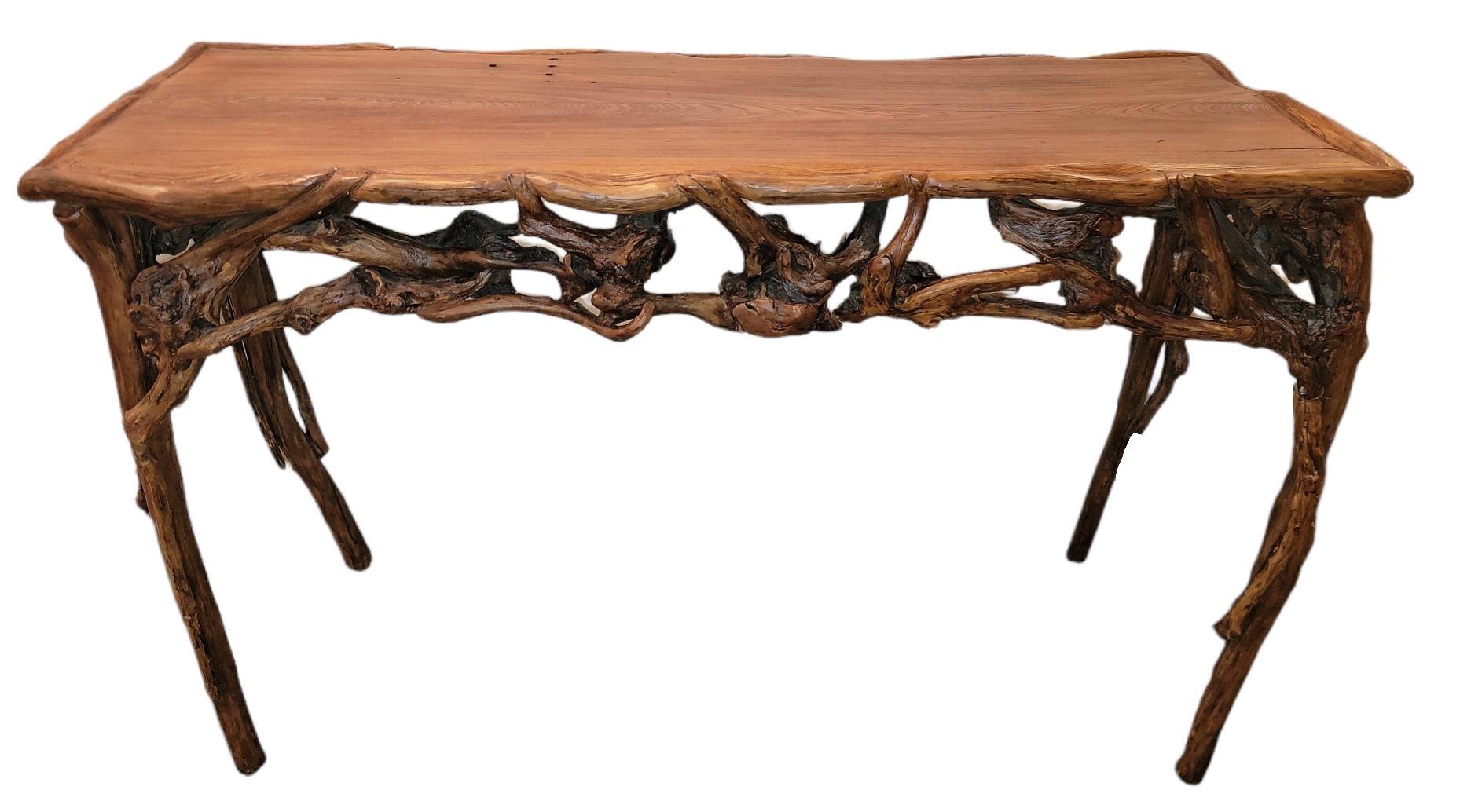 Adirondack 19Thc Root Console Table From a Ranch in Texas