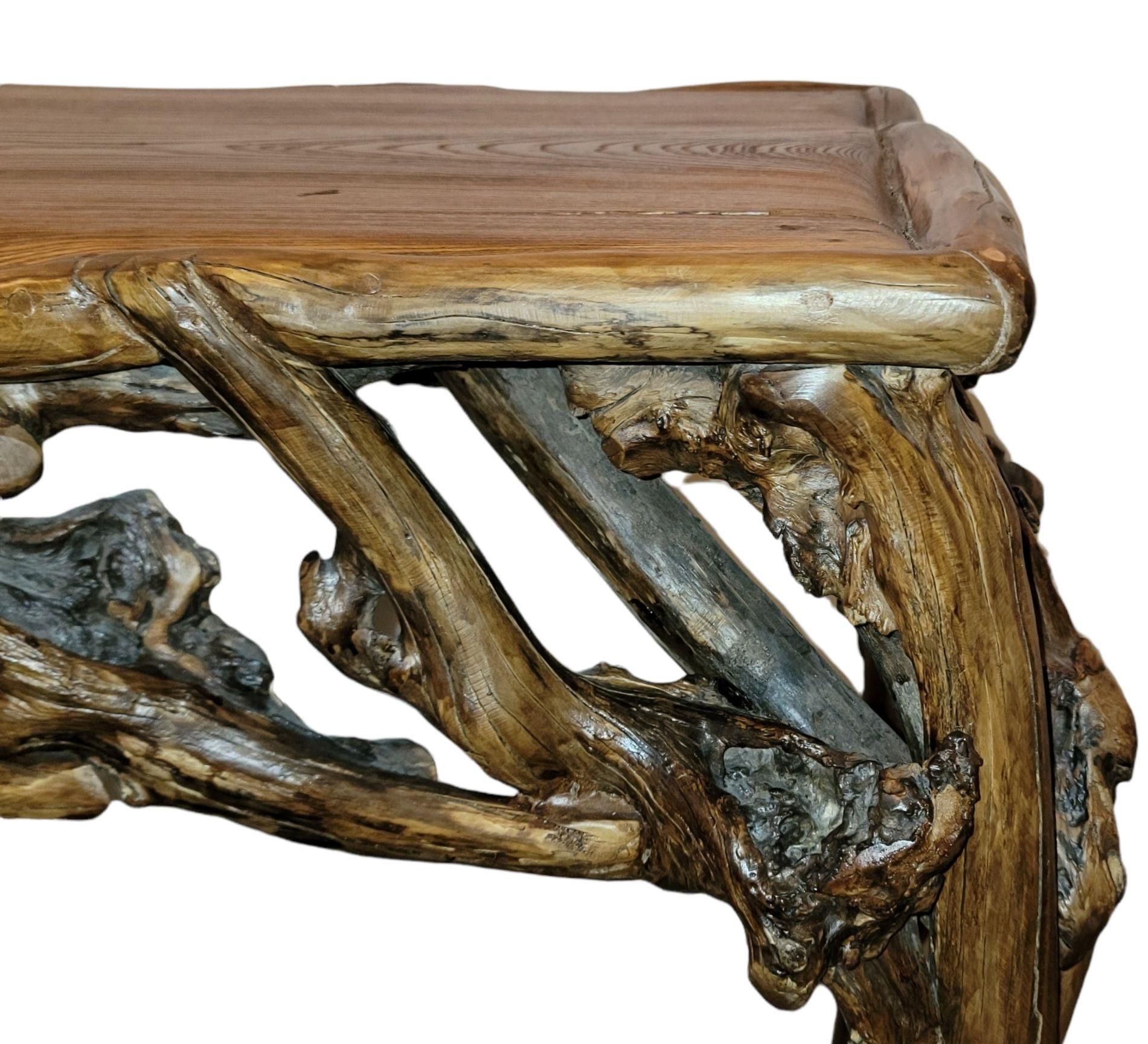 19th Century 19Thc Root Console Table From a Ranch in Texas