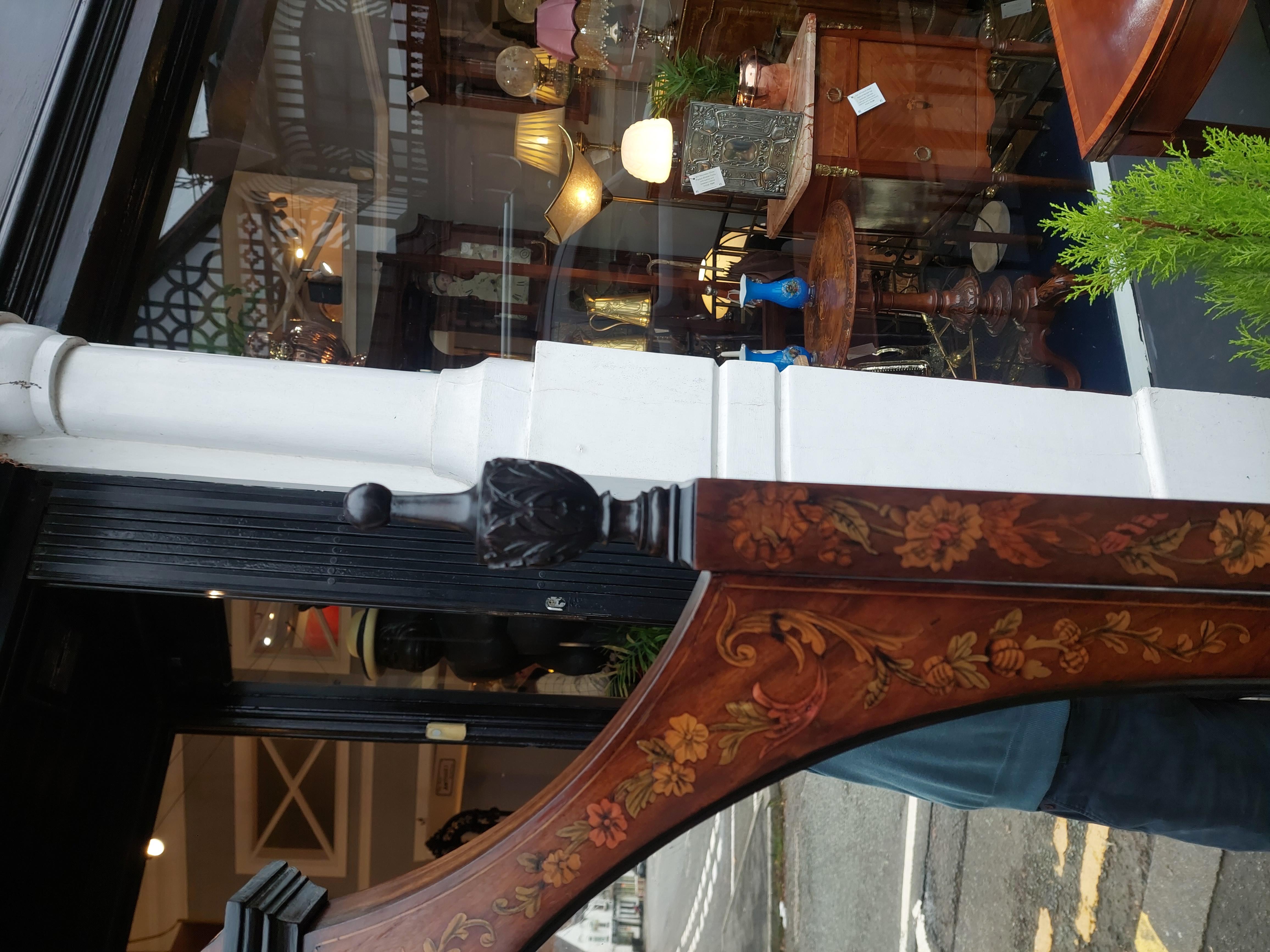 Specchio chevale intarsiato in palissandro e intarsio del XIX secolo In condizioni buone in vendita a Altrincham, GB