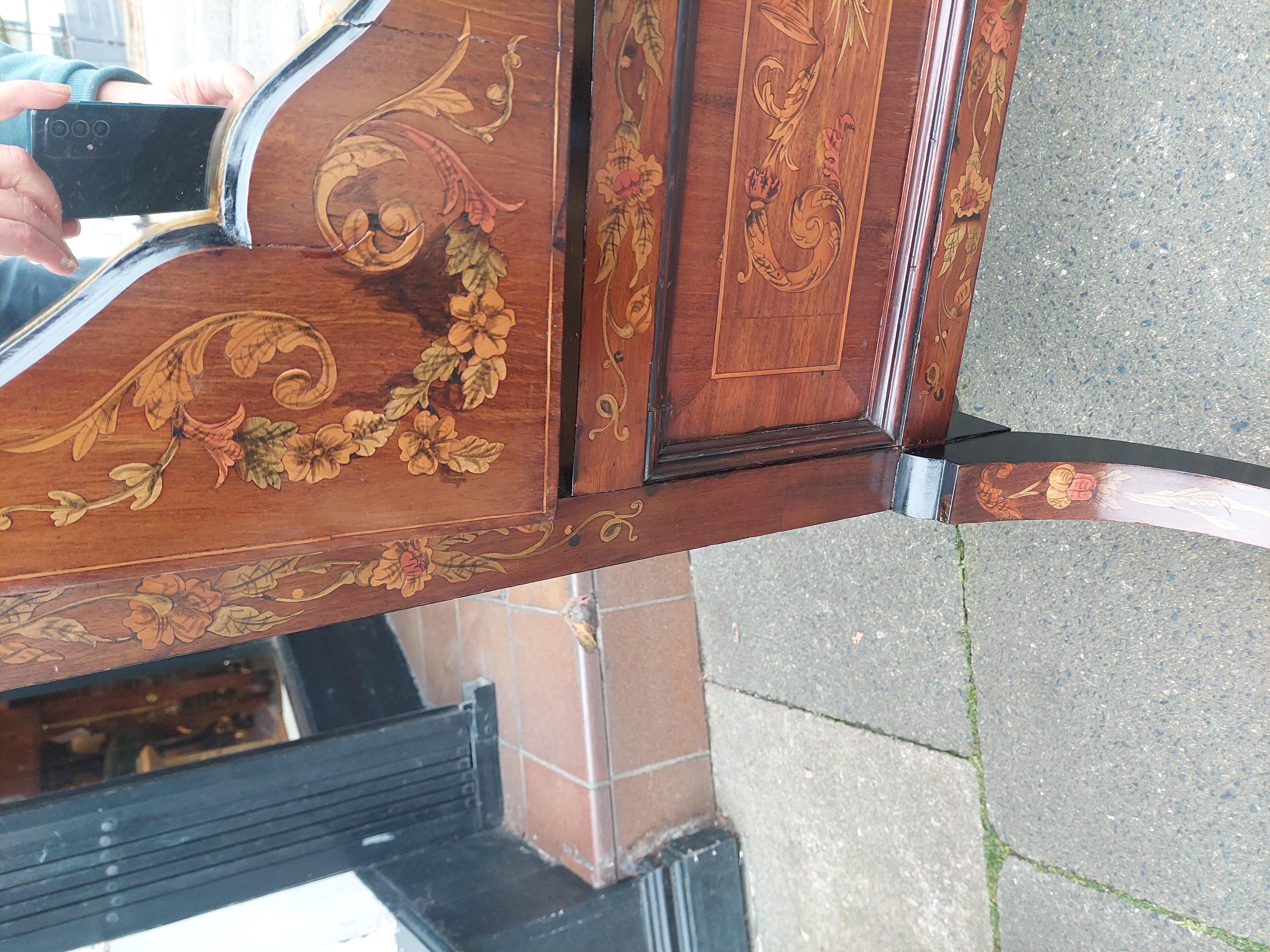 Specchio chevale intarsiato in palissandro e intarsio del XIX secolo in vendita 3