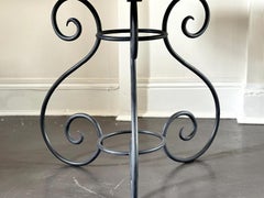 19thc Round Marble Top Centre Table with Malachite, Welsh Slate & Porphyry Inlay