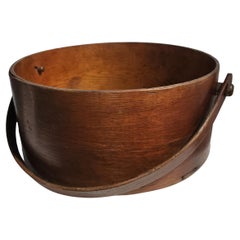 19thc Rounded Cheese Box With Handle