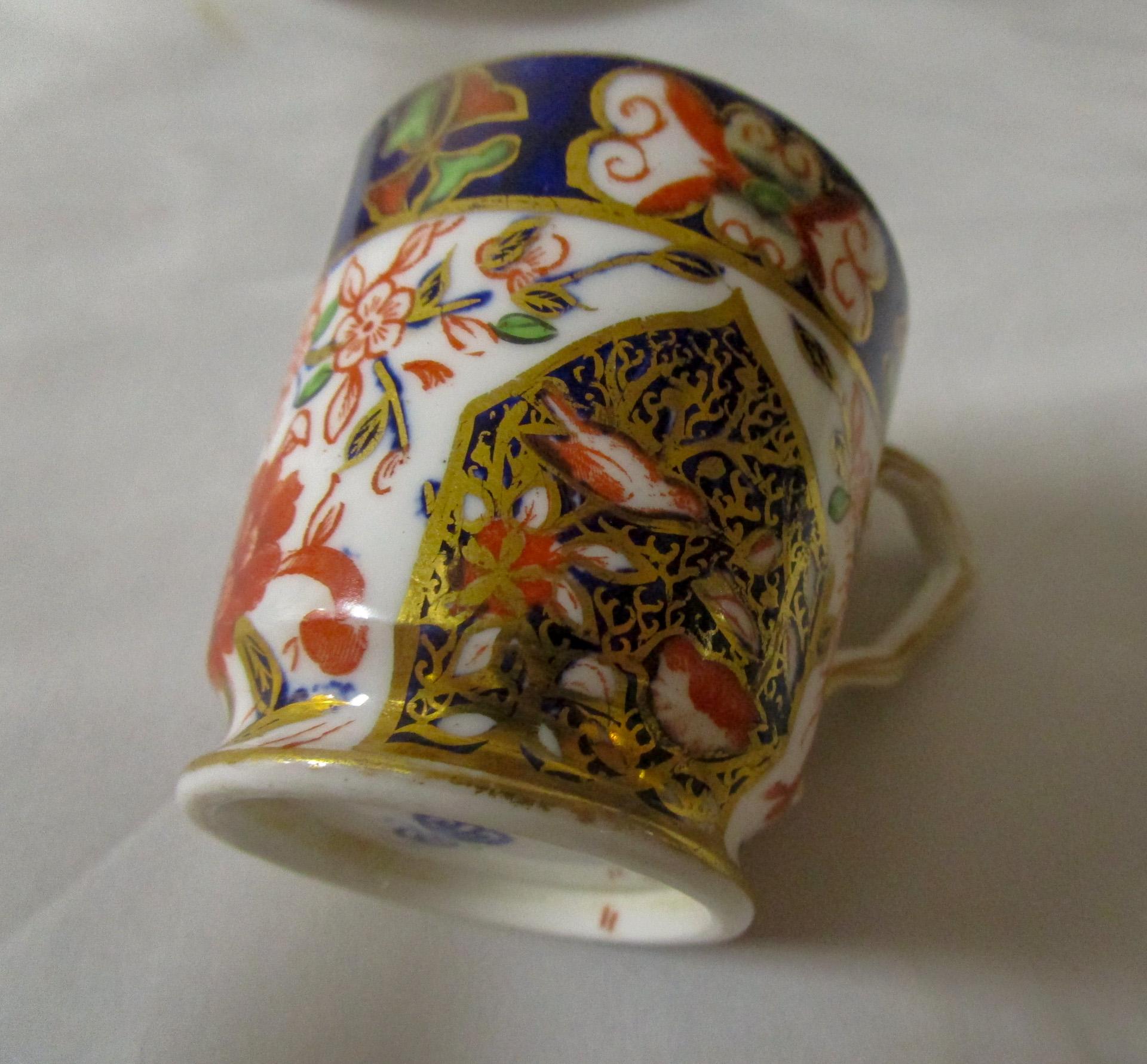Porcelain 19thc Royal Crown Derby Demitasse Service for Eight Chinoiserie Imari Pattern  For Sale