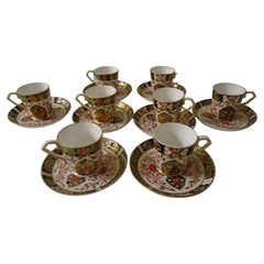Service demi-tasse Royal Crown Derby du 19e siècle pour huit Chinoiseries à motif Imari