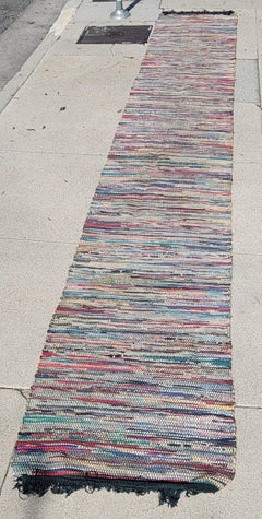 19thc Runner Rag Rug