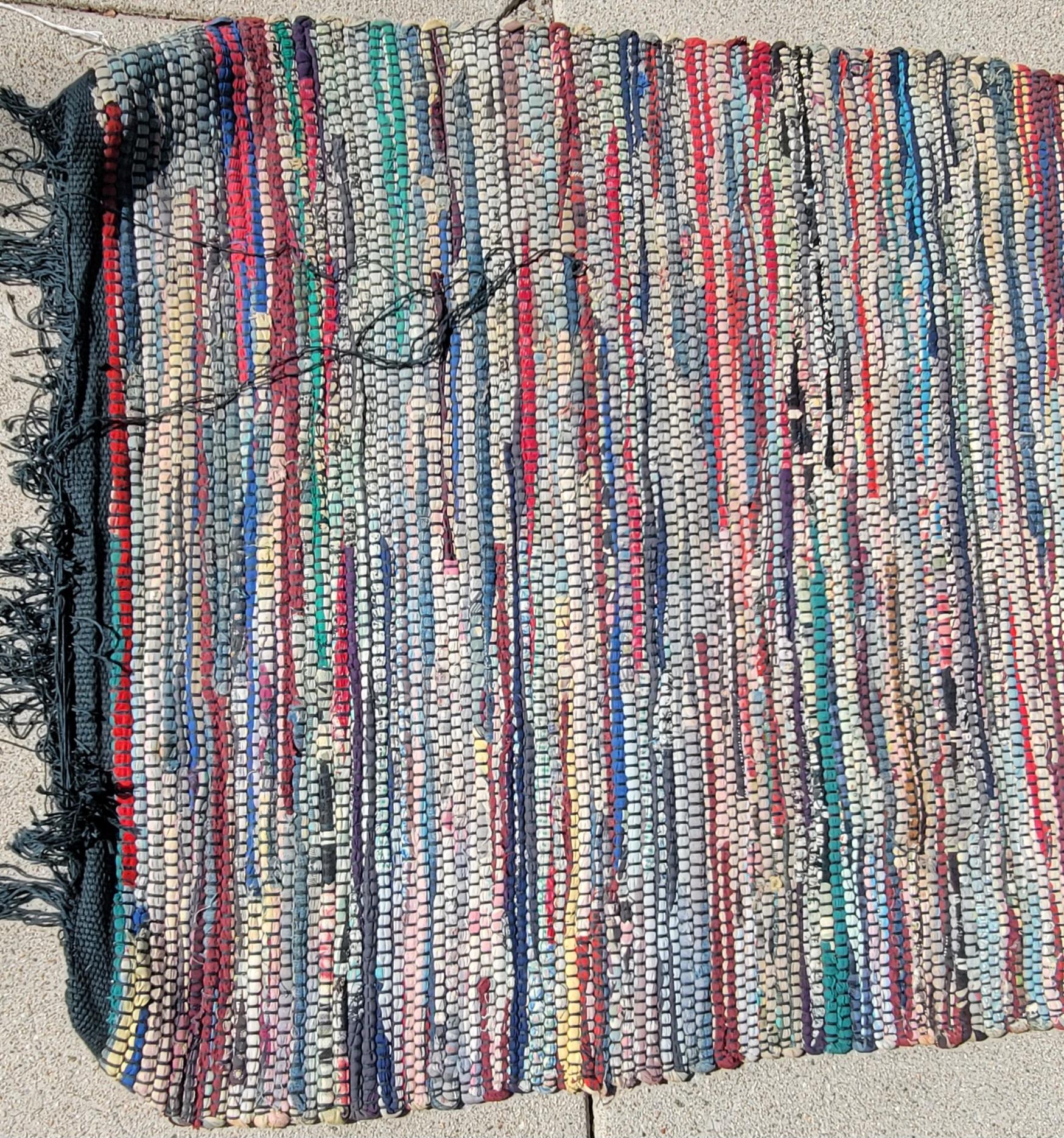 Alfombra de Trapo XIX Tejido a mano en venta