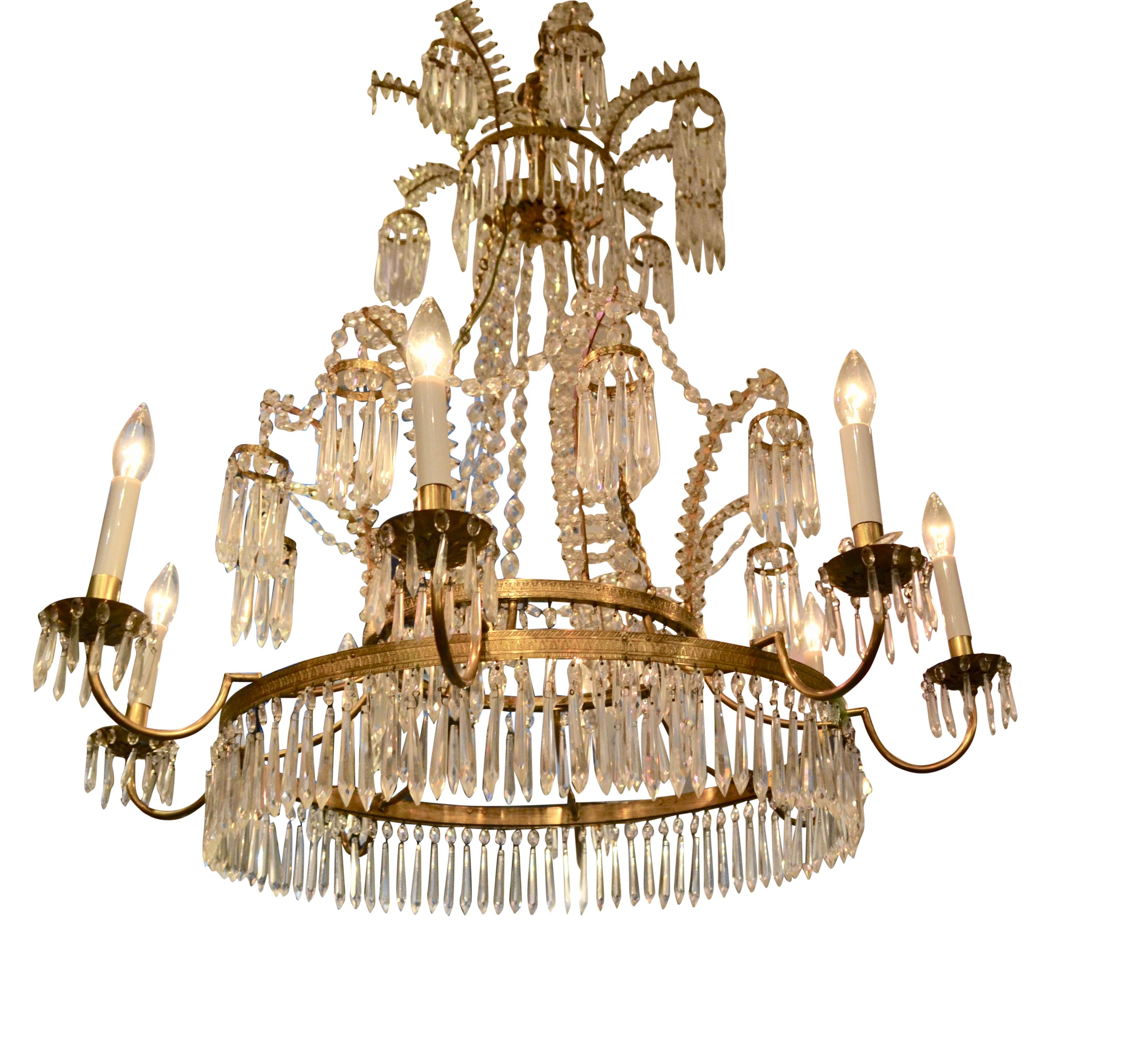 Gilt 19th Century Russian/Baltic Style Chandelier